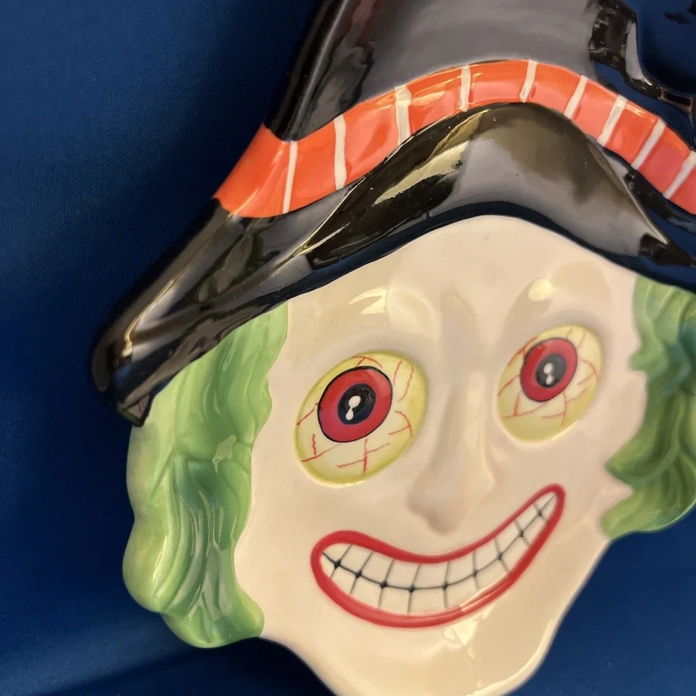 Vintage Lillian Vernon Face Plate Candy Tray Halloween Ceramic Fall Decor